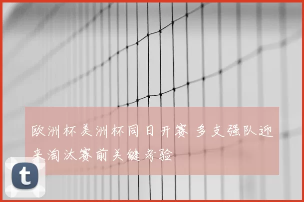 欧洲杯美洲杯同日开赛 多支强队迎来淘汰赛前关键考验